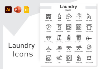 Laundry Icons Set